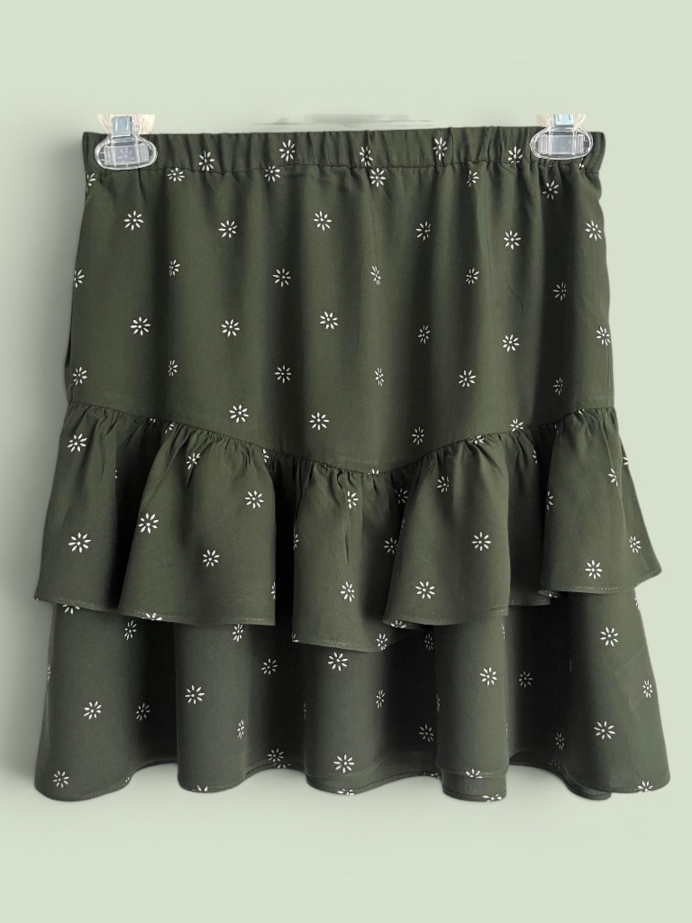 Madewell Forest Green Tiered Mini Skirt Size Small